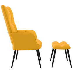 Avis Maison Chic Chaise de relaxation | Fauteuil relax avec repose-pied Jaune moutarde Velours -GKD62742