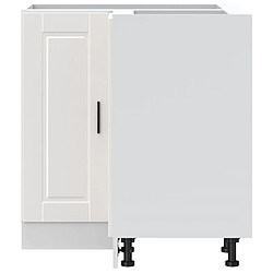 vidaXL Armoire d'angle de cuisine Porto blanc brillant bois ingénierie