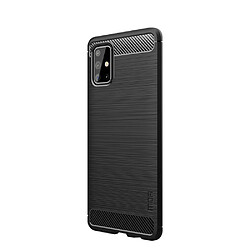 Mofi Coque en TPU fibre de carbone brossée noir pour Samsung Galaxy A71