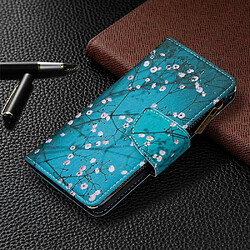 Etui en PU fermeture à glissière d'impression de modèle arbre avec fleur pour votre Samsung Galaxy A51 SM-A515