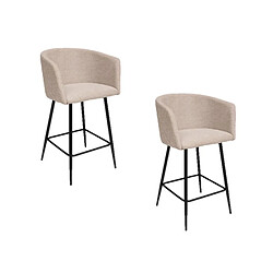 Atmosphera, Createur D'Interieur Lot de 2 fauteuils de bar en velours MARLO - Beige