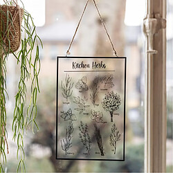 Nature Prints Tableau en verre herbes aromatiques.