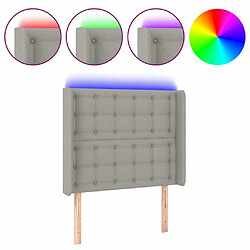 Maison Chic Tête de lit scandinave à LED,meuble de chambre Gris clair 83x16x118/128 cm Tissu -MN68595