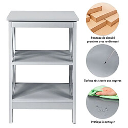 Avis Helloshop26 Lot de 2 tables de chevet à 3 niveaux table d'appoint en forme o simple et contemporain 40x40x61cm gris 20_0005845