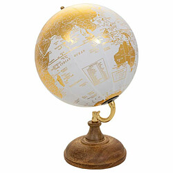 Globe terrestre Alexandra House Living Papier Fer Plastique Bois de manguier 20 x 25 x 20 cm pas cher