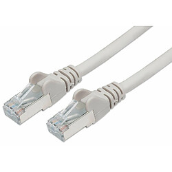 PremiumCord Câble Patch, CAT6a, S/FTP, PIMF, Ethernet, LAN, Rapide, Flexible et Durable RJ45 10Gbit/s Câble, AWG 26/7, Câble en Cuivre 100% CU, Gris, 0,5 m