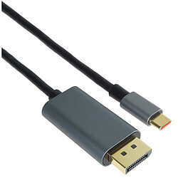 PremiumCord 8K Cable USB-C sur DisplayPort 1.4, Résolution jusqu'à UHD 8K @ 60Hz, 4K @ 120Hz et Full HD 1080p, Connecteur sur les Bouchons, HDCP 2.2, Aluminium, Couleur Gris Métallique, Longueur 2 m