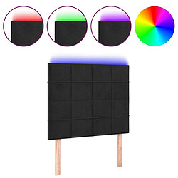 Maison Chic Tête de lit scandinave à LED,meuble de chambre Noir 80x5x118/128 cm Velours -MN61962