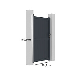 Avis Habitat Et Jardin Portillon aluminium Maurice - 101.2 x 180.9 cm - Gris