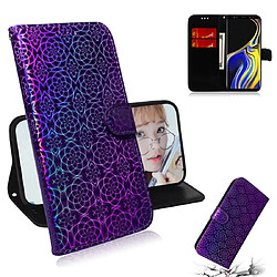 Wewoo Housse Coque Pour Galaxy Note 9 couleur unie boucle magnétique coloré horizontale étui en cuir PU avec titulaire et fentes cartes et portefeuille et lanière violet