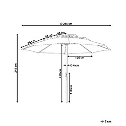 Avis Beliani Parasol de jardin d 2.85 m beige clair BIBIONE