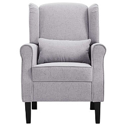 Acheter Helloshop26 Fauteuil chaise siège lounge design club sofa salon gris clair tissu 1102203/3