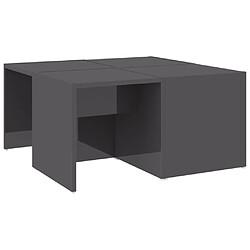 Maison Chic Ensemble de 4 Tables basses,Table Console pour salon Gris brillant 33x33x33 cm Aggloméré -MN55696