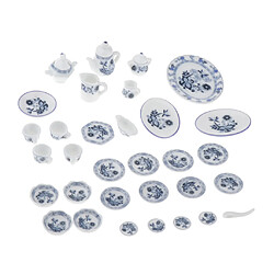 Acheter 27Pcs Échelle 1:12 Maison De Poupée Miniature Coupe Plat Pot Vaisselle Set Jouets Bleu