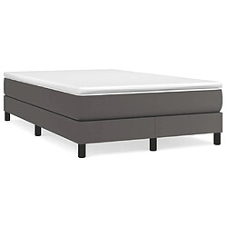 Maison Chic Lit adulte- Lit + matelas,Sommier à lattes de lit avec matelas gris 120x190 cm similicuir -GKD28432