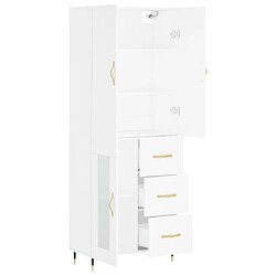 Avis vidaXL Buffet haut Blanc 69,5x34x180 cm Bois d'ingénierie