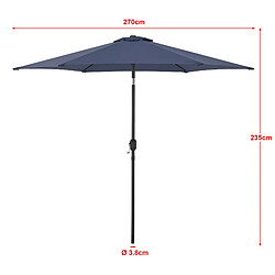 Helloshop26 Parasol hexagonal polyester 270 x 235 bleu marine 03_0008044