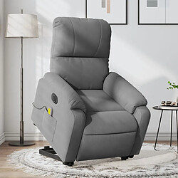 Maison Chic Fauteuil Relax pour salon, Fauteuil inclinable de massage électrique gris foncé -GKD22400