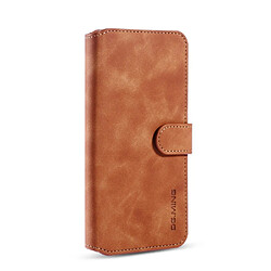 Dg.Ming Etui en PU + TPU style rétro avec support marron pour votre Xiaomi Mi Note 10/Note 10 Pro