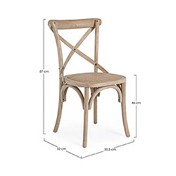 Mes Chaise bistrot 50,5x52x87 cm en bois et rotin naturel - KNEI pas cher