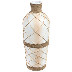 Beliani Vase décoratif ROKAN fait à la main Céramique 62 cm Beige clair