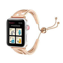 Wewoo Bracelet en forme de S Bracelet de montre en acier inoxydable pour Apple Watch séries 3 et 2 et 1 42 mm (or rose)