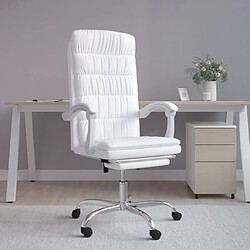 vidaXL Fauteuil inclinable de bureau Blanc Similicuir