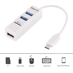 Avis Wewoo 2 en 1 USB-C / blanc Type-C 3.1 vers USB 2.0 COMBO 3 Ports HUB + lecteur de carte TF