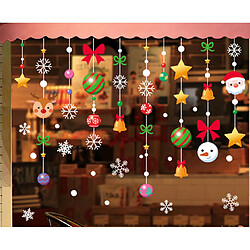 2pcs Santa Claus Balls Snowman Elk Pendentif Shopping Mall Verre Fenêtre Décoration Stickers Autocollant cadeau