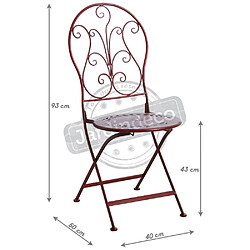 Aubry Gaspard Chaise de terrasse pliante en métal rouge.