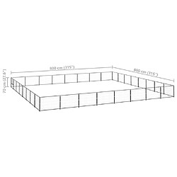 Acheter vidaXL Chenil Noir 64 m² Acier