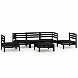 Maison Chic Salon de jardin 6 pcs - Table et chaises d'extérieur - Mobilier/Meubles de jardin Moderne Noir Bois de pin massif -MN76574