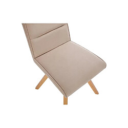 Vente-Unique Lot de 6 chaises en tissu et bois d'hévéa - Beige - KRISSY pas cher