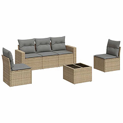 Maison Chic Salon de jardin avec coussins 6 pcs | Ensemble de Table et chaises | Mobilier d'Extérieur beige résine tressée -GKD49697