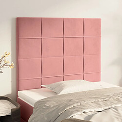 Maison Chic Lot de 2 Têtes de lit design pour chambre - Décoration de lit Rose 100x5x78/88 cm Velours -MN26550