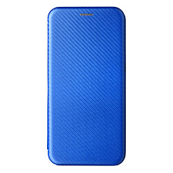 Coque en TPU + PU texture en fibre de carbone avec support bleu pour votre Samsung Galaxy A03 Core