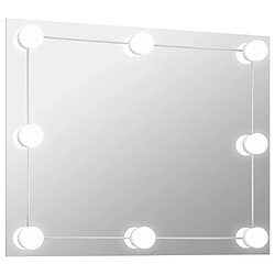 vidaXL Miroir mural sans cadre avec lampes LED Rectangulaire Verre