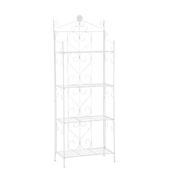 Decoshop26 Etagère sur 4 niveaux rangement style rustique 160x60 cm en métal blanc 10_0003910 