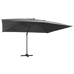 vidaXL Parasol de jardin en porte-à-faux lumières LED mât en aluminium