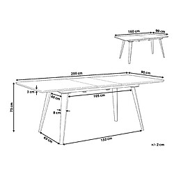 Avis Beliani Table de salle à manger extensible noire 160/200 x 90 cm IRVINGTON