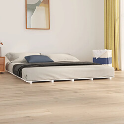 vidaXL Cadre de lit sans matelas blanc 200x200 cm bois massif de pin