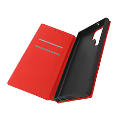 Avizar Housse pour Samsung Galaxy S23 Ultra Clapet Porte-carte Support Vidéo rouge