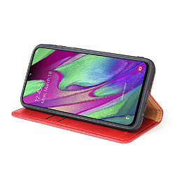 Wewoo Housse Coque Étui en cuir à rabat horizontal PU avec texture + derme porte-cartes et pour Galaxy A40 rouge pas cher