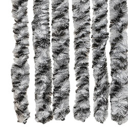 Acheter vidaXL Rideau anti-mouches gris et noir et blanc 56x200 cm chenille