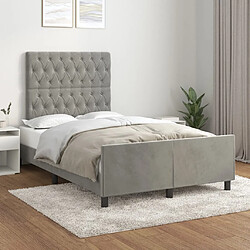 Maison Chic Lit adulte - Cadre Structure de lit avec tête de lit Contemporain Gris clair 120x200 cm -MN84008