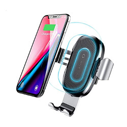 Chrono Chargeur de voiture sans fil, Qi Fast Charging Pad Air Vent Car Phone Cradle Holder Mount Support Support de charge pour iPhone X/XR/XS MAX/7/8 Plus, Samsung Galaxy S8/S9, Compatible avec tous les smartphones certifiés Qi (Noir)