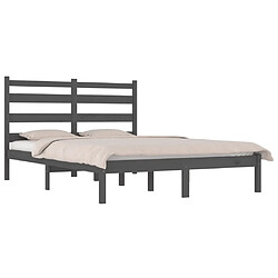 Avis Maison Chic Lit adulte - Lit simple Cadre de lit,Structure du lit Contemporain Gris Bois de pin massif 120x200 cm -MN44111