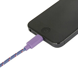 Wewoo Câble Violet pour iPhone 6 et 6 Plus / 5 5S 5C, Longueur de câble: 1 m de charge de transfert de données USB en nylon de 1 m, Style de fabrication en de / recharge de USB