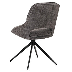 Mendler Lot de 2 chaises de salle à manger HWC-N73, chaise de cuisine, pivotante Auto-Return, tissu/textile chenille (490g/m²) Öko-Tex ~ gris foncé pas cher