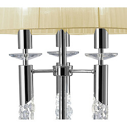 Acheter Luminaire Center Lampadaire Tiffany 3+3 Ampoules E27+G9, chrome poli avec Abat jour crème & cristal transaparent